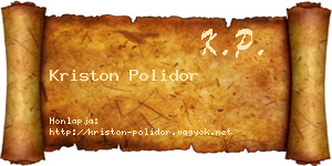 Kriston Polidor névjegykártya